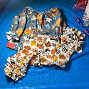 Colorful Pumpkin Print Outfit